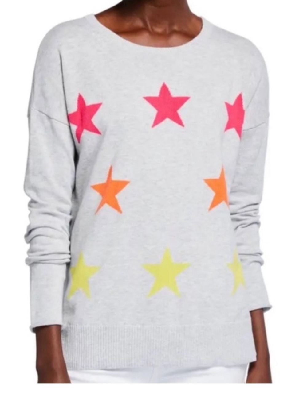 Lisa Todd Gray Star-Struck Crewneck Sweater - Neon Stars